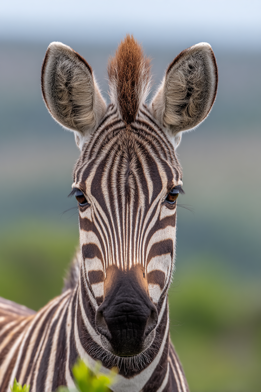 Zebras Kopf Nahaufnahme Auf Savanne | Safari und Wildtiere | Tiere