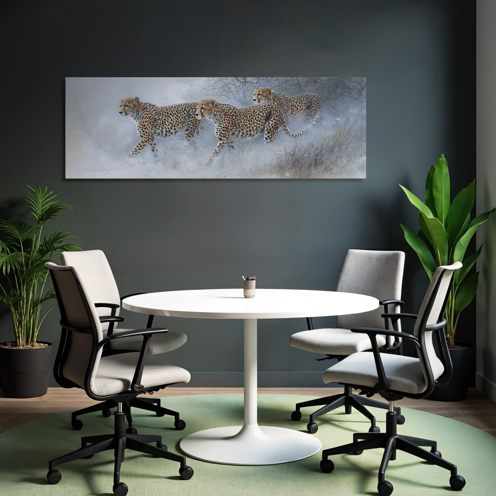 Cheetahs Im Wolkigen Landscape