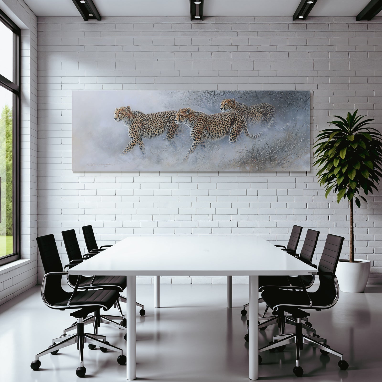 Cheetahs Im Wolkigen Landscape