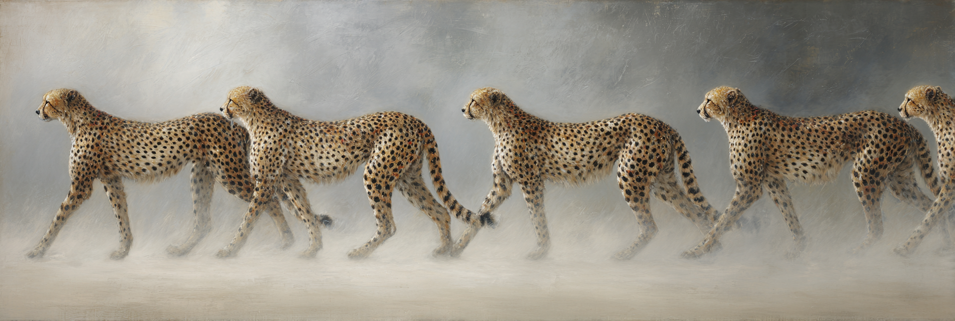 Cheetahs In Der Linie Mit Distinktiven Flecken Und Elegantem Form | Safari und Wildtiere | Tiere