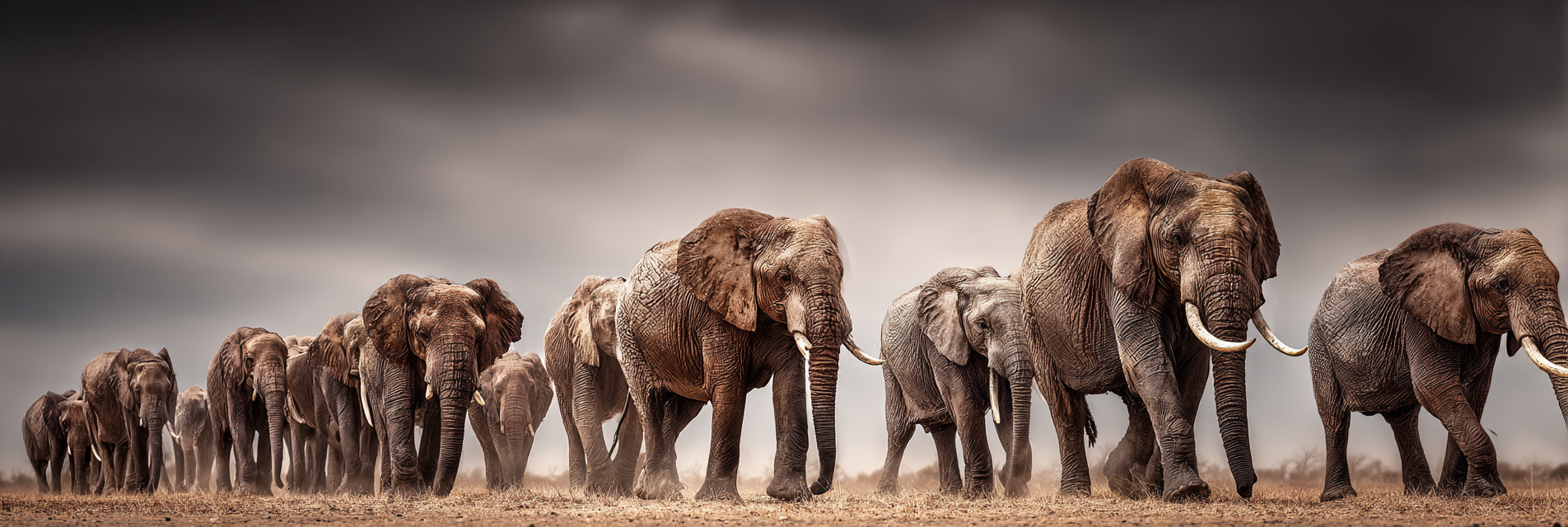 Elefanten In Der Natur Moody Himmel Wildlifefotografie | Safari und Wildtiere | Tiere
