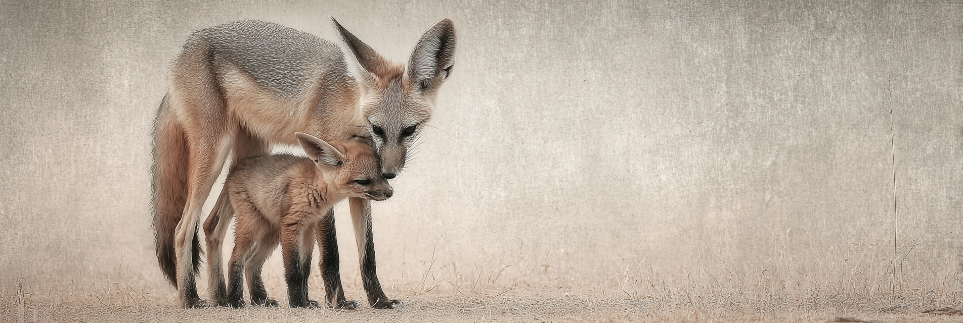 Eltern Fuchs Nuzzling Junger Cub | Safari und Wildtiere | Tiere