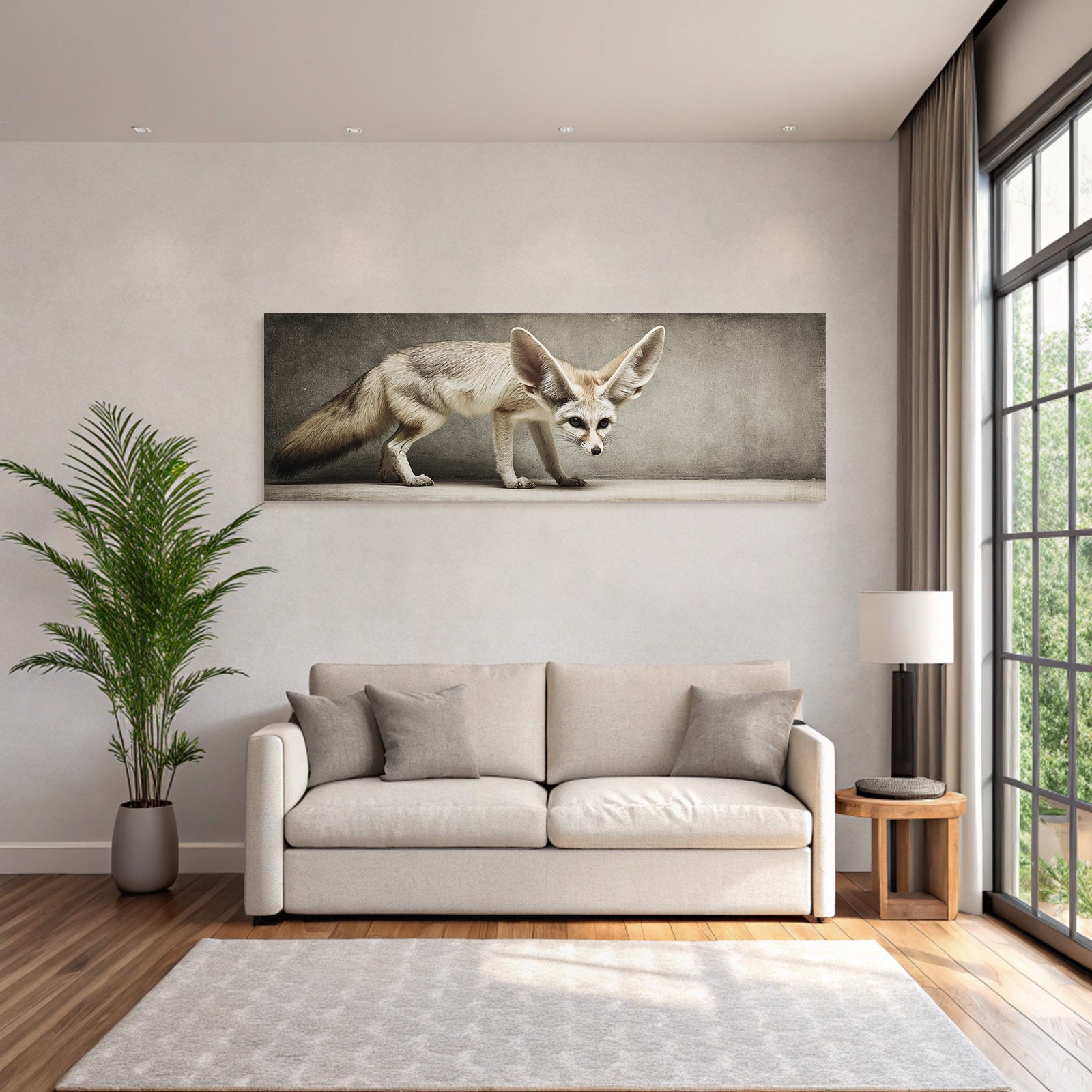 Fennec Fox Künstlerische Darstellung Sahara Desert