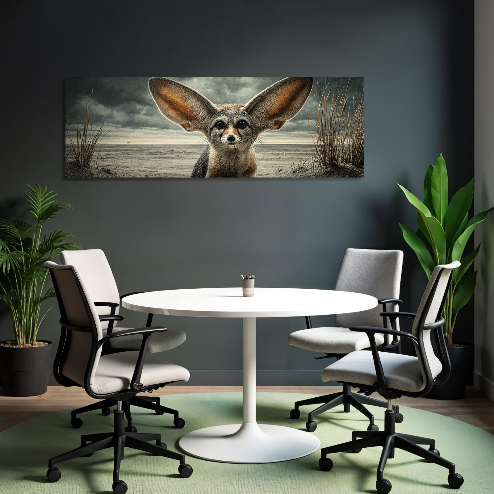 Fennec Fuchs Im Wüste Stilisiert Kunstwerk