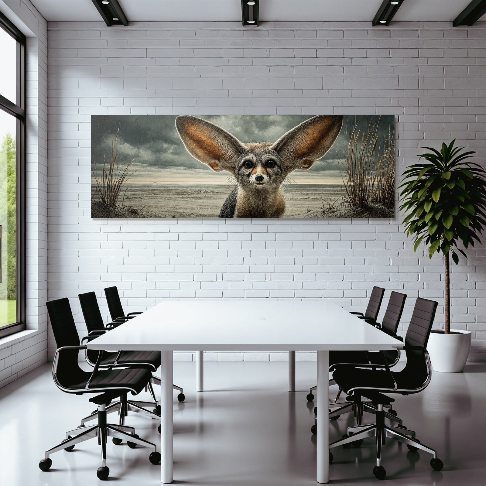 Fennec Fuchs Im Wüste Stilisiert Kunstwerk
