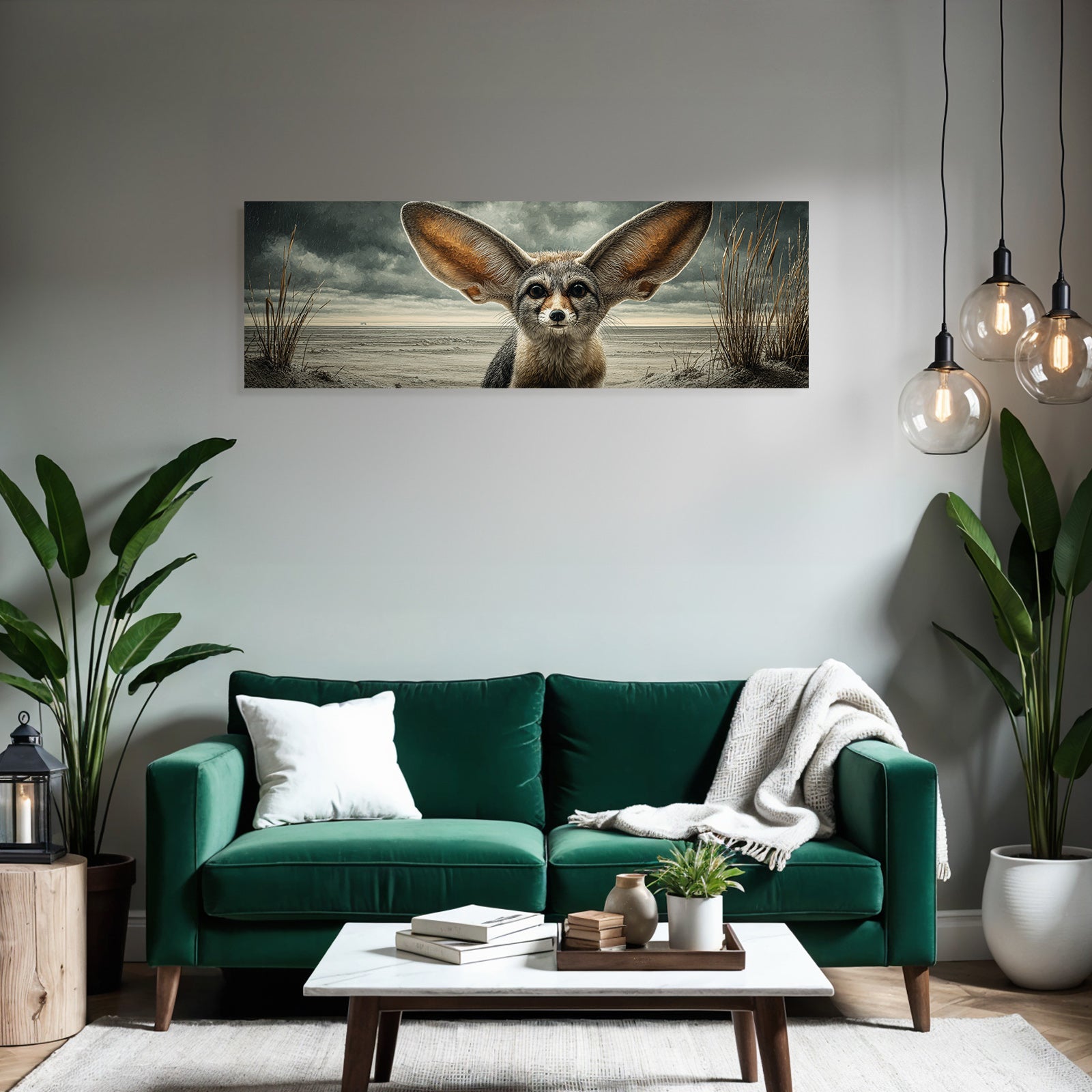 Fennec Fuchs Im Wüste Stilisiert Kunstwerk