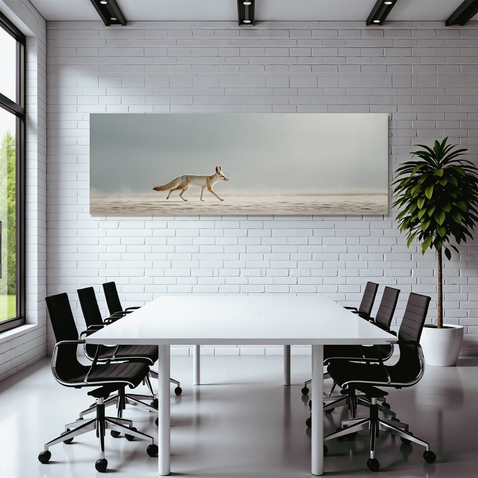 Fuchs Im Sandigen Landschaft Auf Der Suche Nach Nahrung