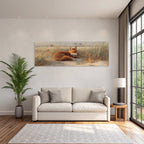 Fuchs In Graslandschaft Wildlife Kunstwerk
