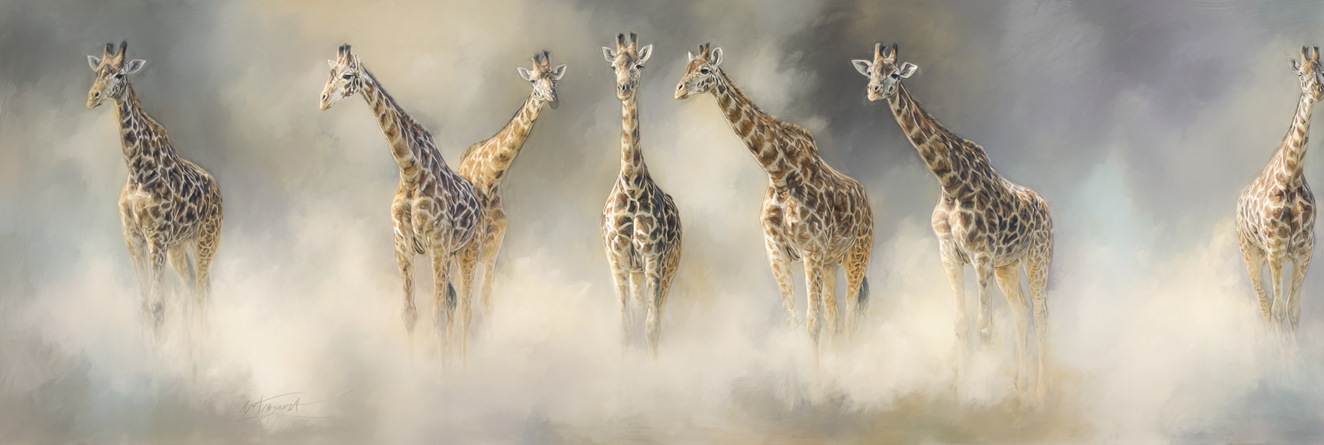 Giraffen Im Nebeltraum | Safari und Wildtiere | Tiere