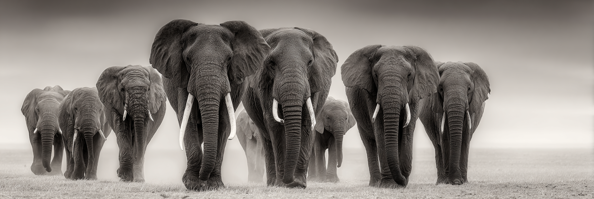 Gruppe Elefanten Gebilde In Schwarz Und Weis Fur Ihre Starke Und Schonheit | Safari und Wildtiere | Tiere
