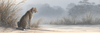 Leopard In Nebliger Landschaft Umgeben Von Gras Und Bäumen | Safari und Wildtiere | Tiere