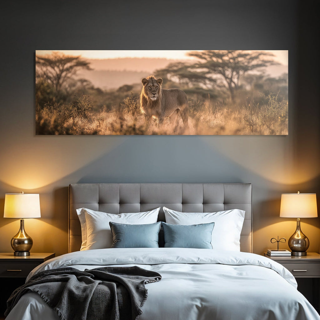 Lion In Seiner Natur Am Morgenoderabendlicht