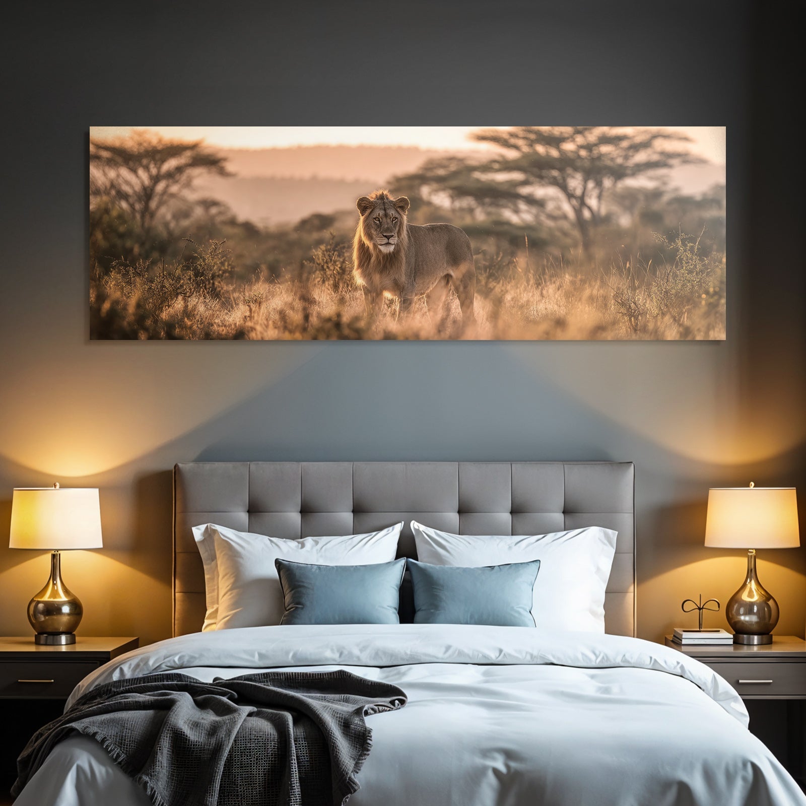 Lion In Seiner Natur Am Morgenoderabendlicht
