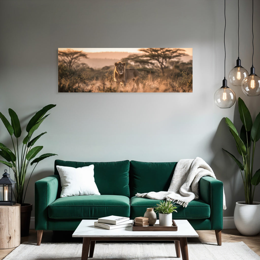 Lion In Seiner Natur Am Morgenoderabendlicht