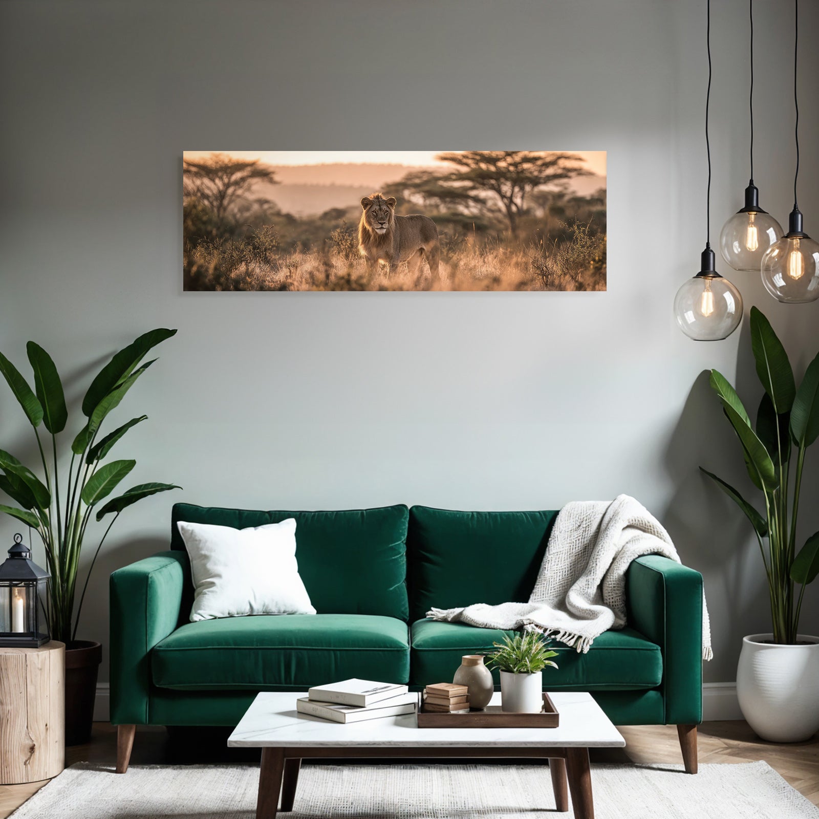 Lion In Seiner Natur Am Morgenoderabendlicht