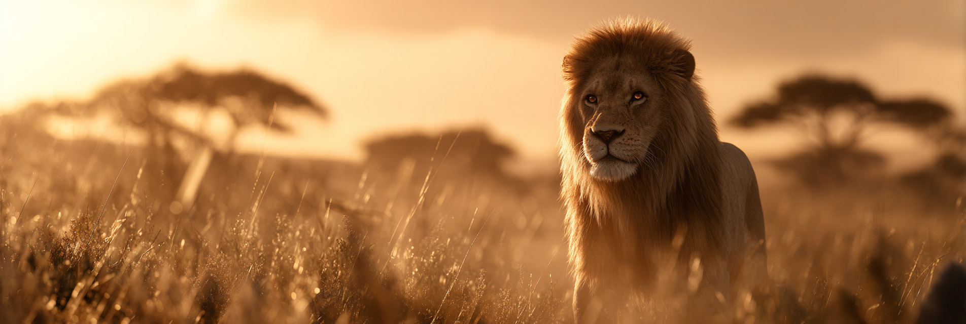 Löwe In Der Natur Bei Sunset Goldene Stunde | Safari und Wildtiere | Tiere