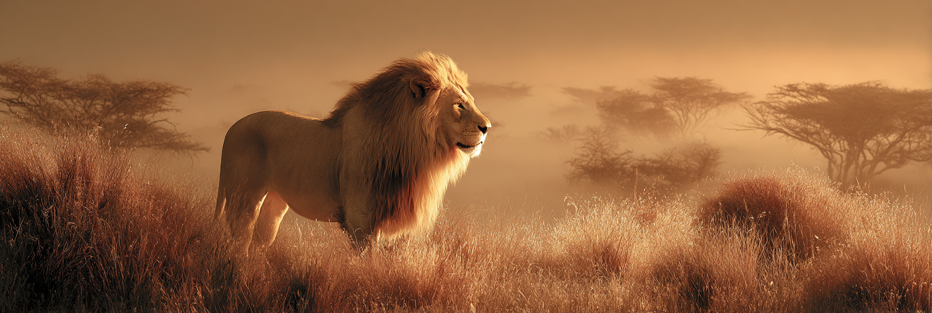 Löwen Im Savanne Bei Sonnenuntergang | Safari und Wildtiere | Tiere