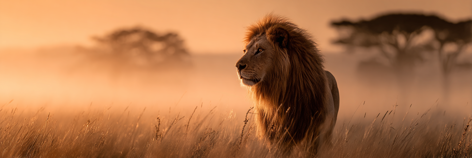 Löwen Im Sonnenaufgang Oder Sonnenuntergang Im Naturraum | Safari und Wildtiere | Tiere