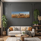 Rhinos Geometrische Kunst In Landschaft