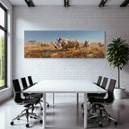 Rhinos Geometrische Kunst In Landschaft