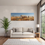 Rhinos Geometrische Kunst In Landschaft