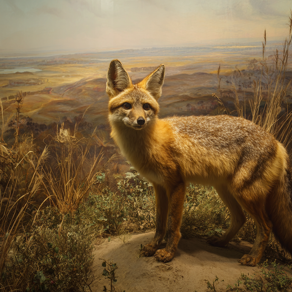 Aufgebaute Fuchsspezimen In Natürlichem Habitat Museum | Safari und Wildtiere | Tiere