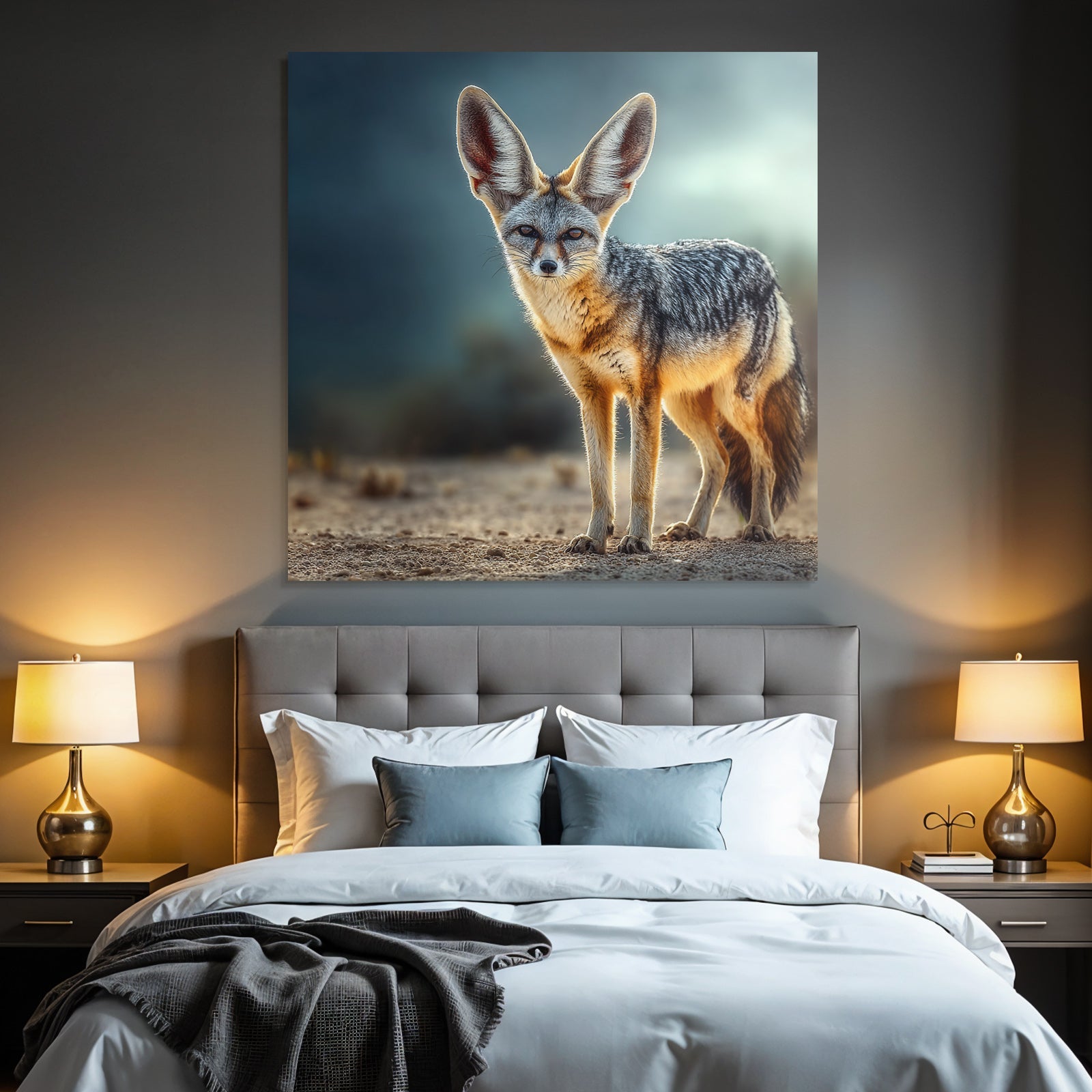 Fennec Fuchs In Der Wüste Mit Grossen Ohren