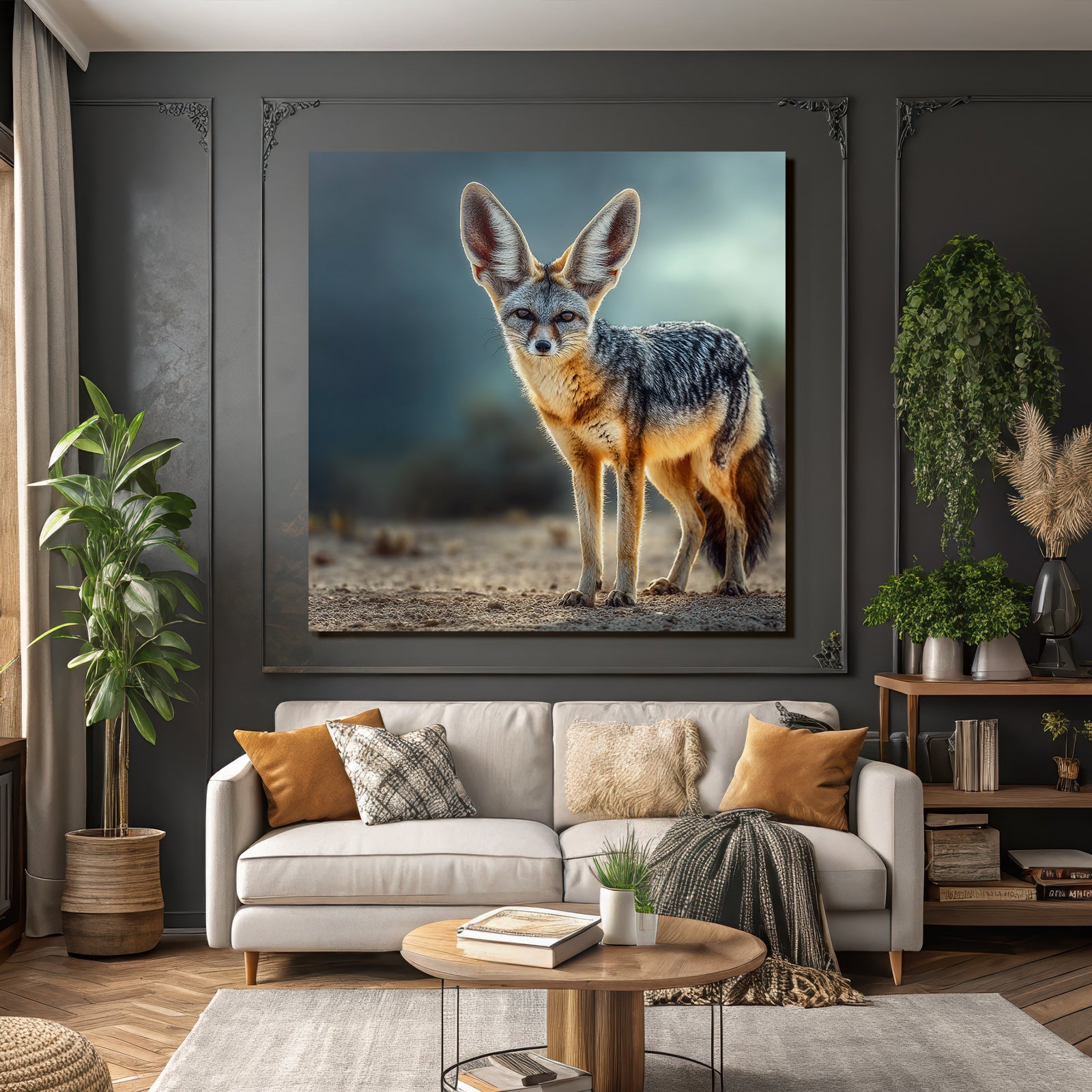 Fennec Fuchs In Der Wüste Mit Grossen Ohren