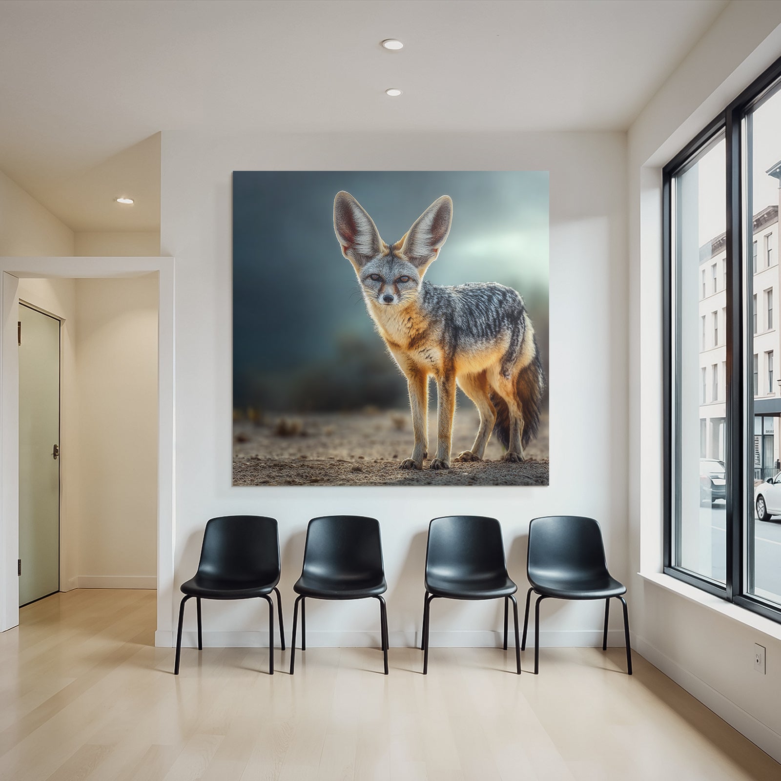Fennec Fuchs In Der Wüste Mit Grossen Ohren