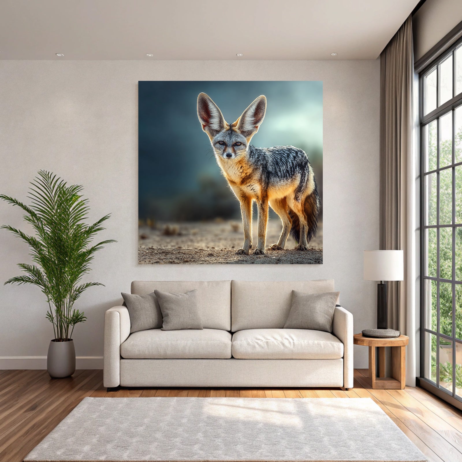Fennec Fuchs In Der Wüste Mit Grossen Ohren