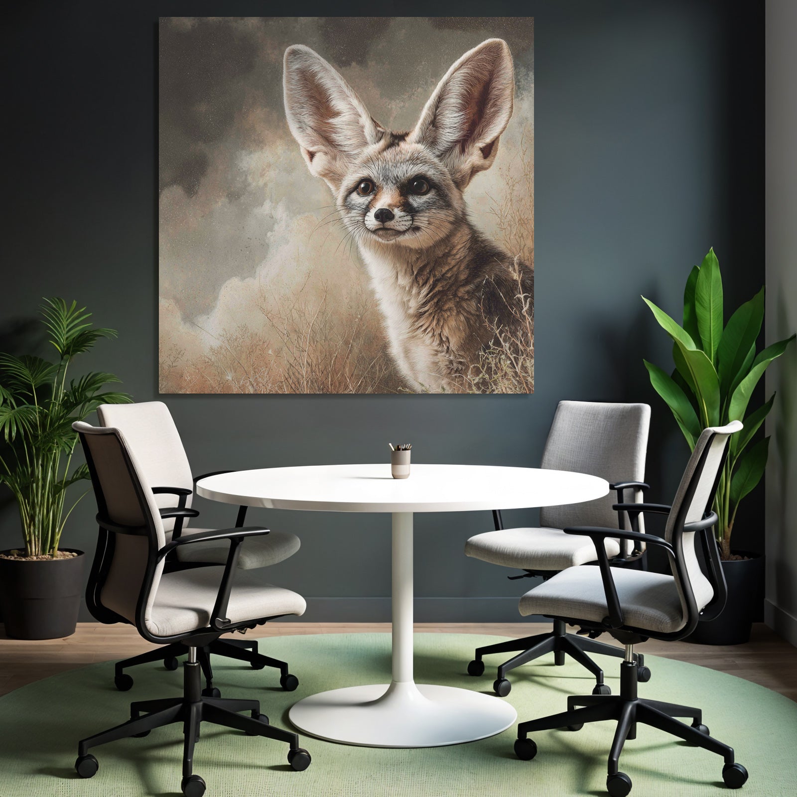 Fennefox Kunstwerk Wüste Hintergrund Realistische Darstellung