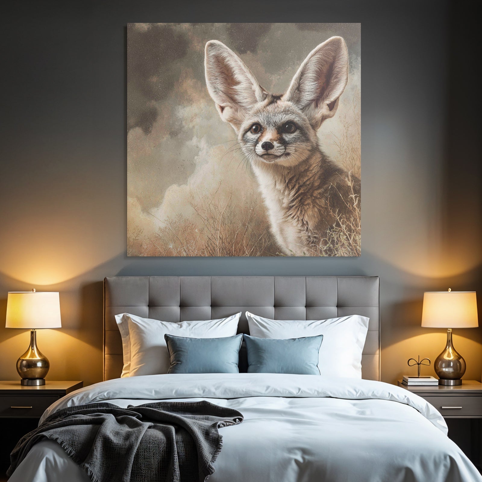 Fennefox Kunstwerk Wüste Hintergrund Realistische Darstellung