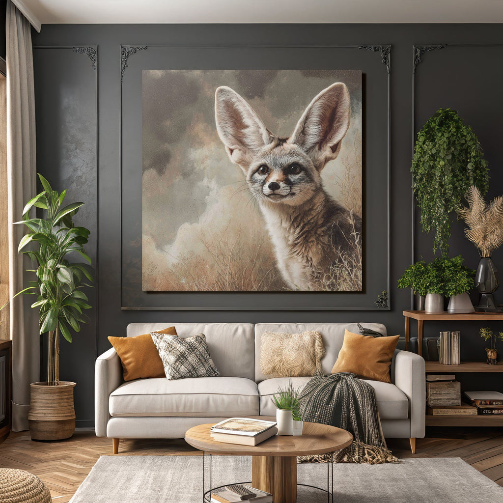 Fennefox Kunstwerk Wüste Hintergrund Realistische Darstellung
