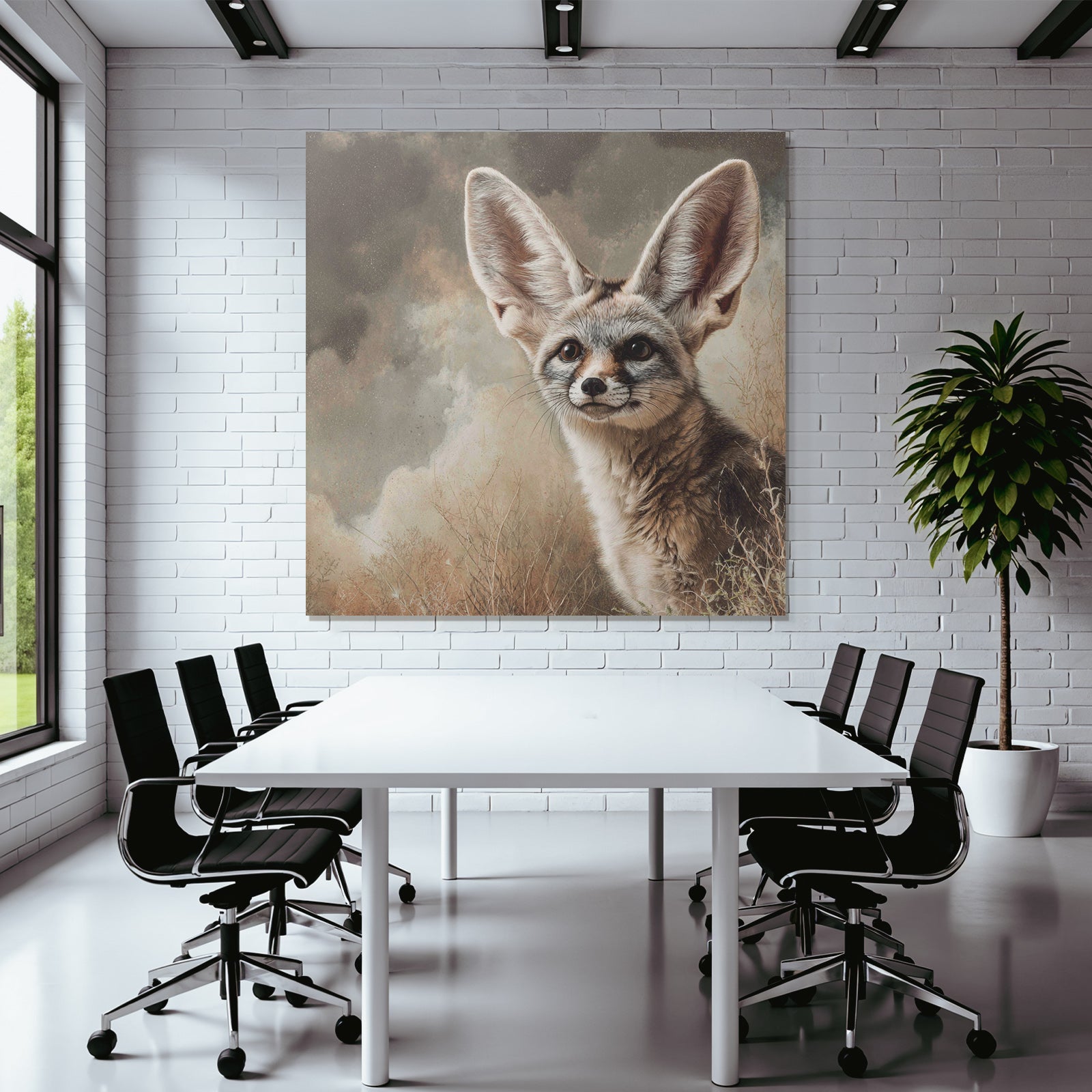 Fennefox Kunstwerk Wüste Hintergrund Realistische Darstellung
