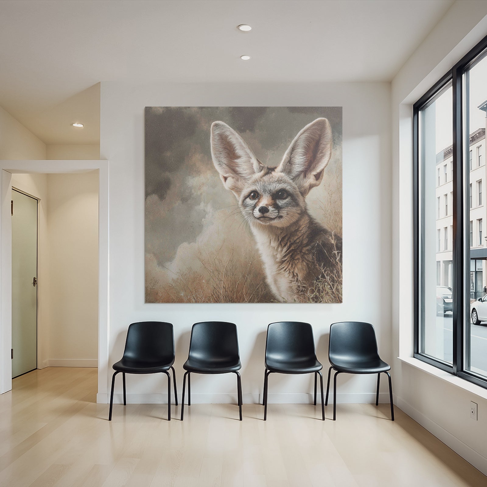 Fennefox Kunstwerk Wüste Hintergrund Realistische Darstellung