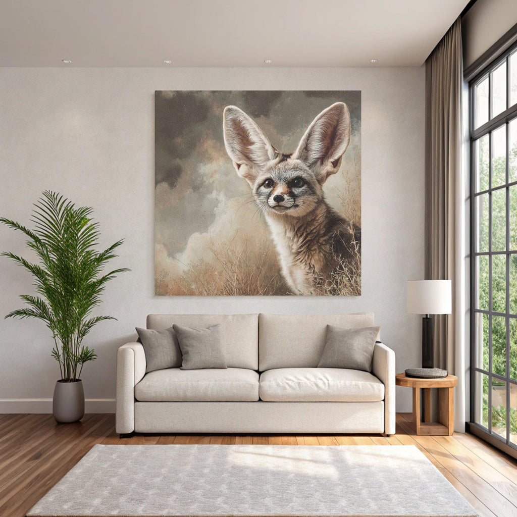 Fennefox Kunstwerk Wüste Hintergrund Realistische Darstellung