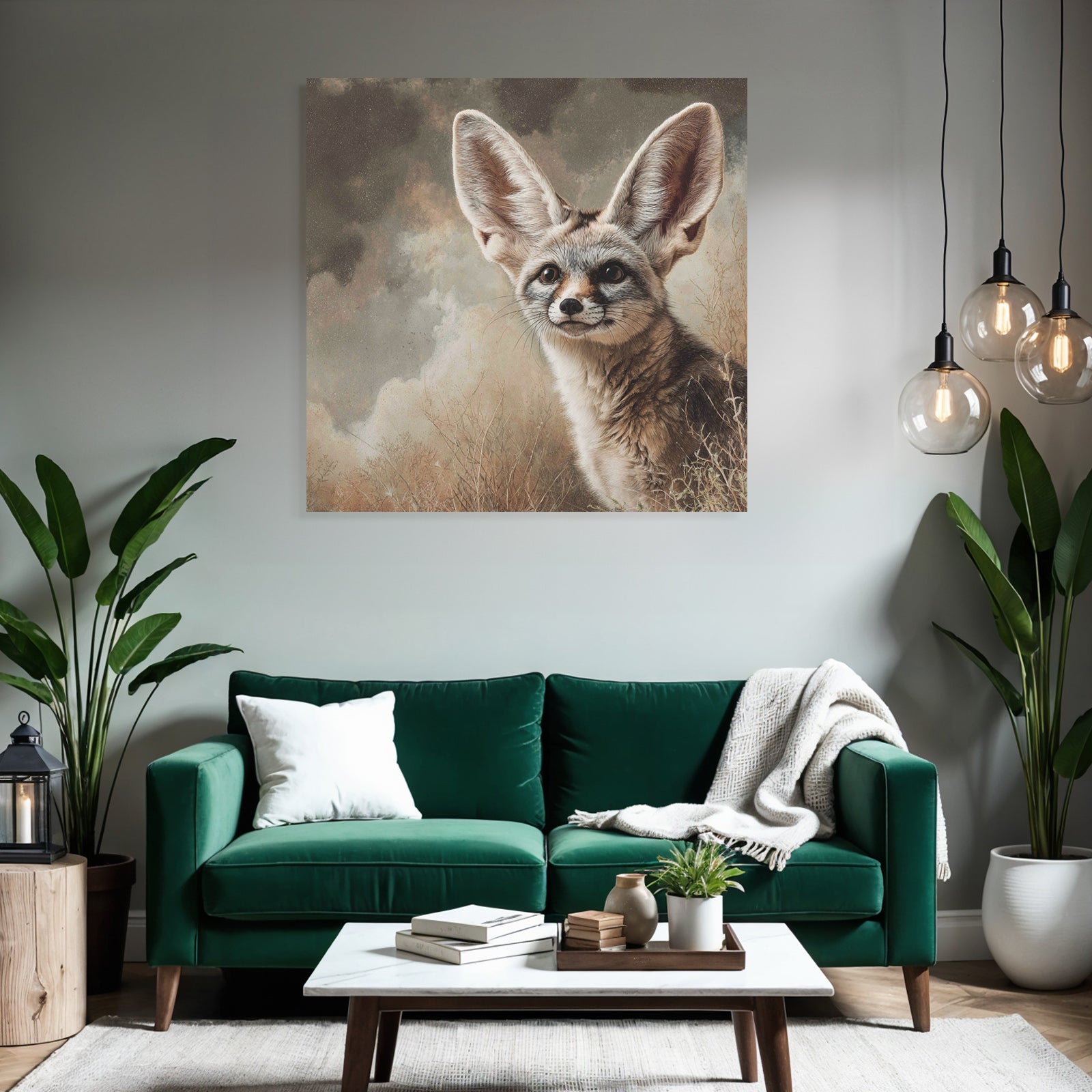 Fennefox Kunstwerk Wüste Hintergrund Realistische Darstellung