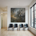 Fuchs Im Wilden Hintergrund Dramatischer Himmel Kunstwerk