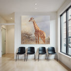 Giraffe Langhals Mit Geflecktem Fell In Der Savanne