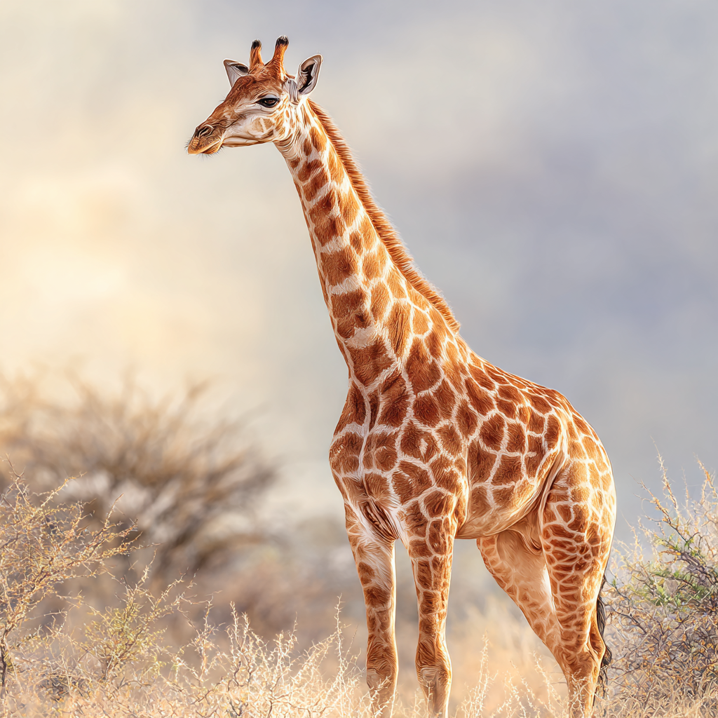 Giraffe Langhals Mit Geflecktem Fell In Der Savanne | Safari und Wildtiere | Tiere