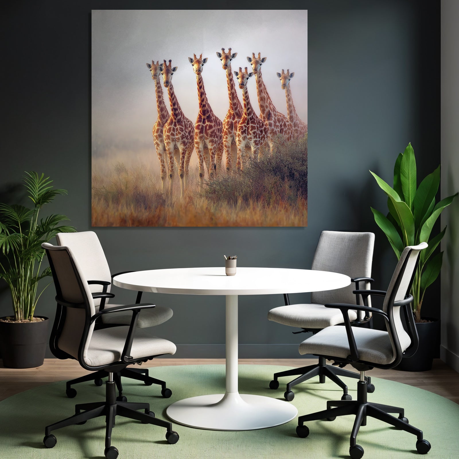 Giraffen Im Natur Mit Hintergrund Ansicht