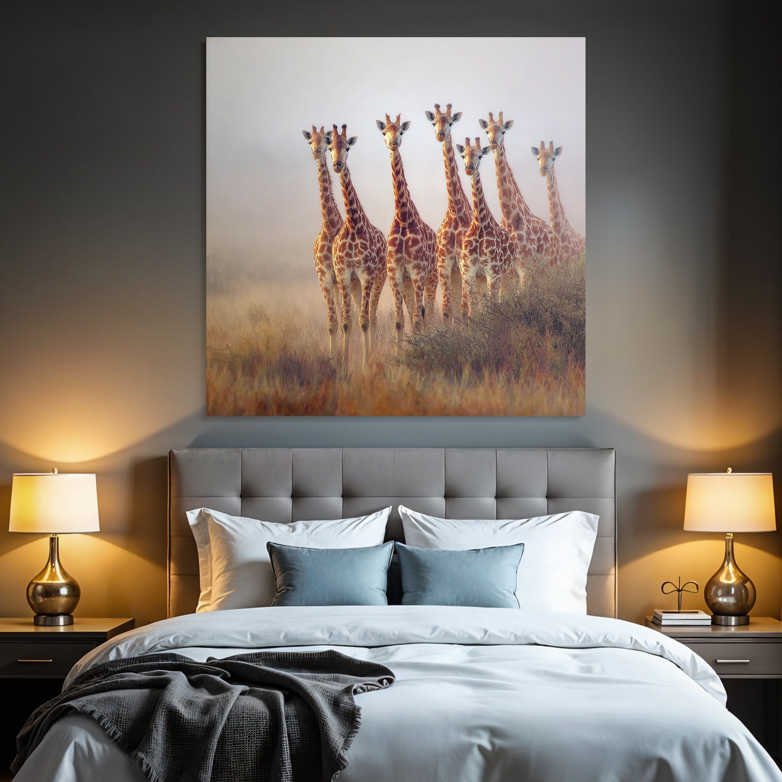 Giraffen Im Natur Mit Hintergrund Ansicht