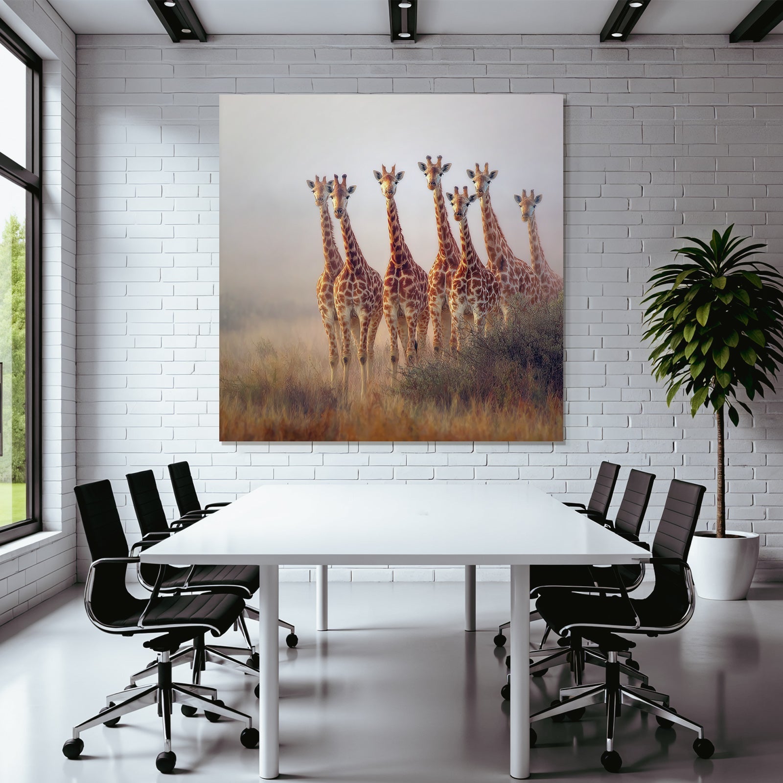 Giraffen Im Natur Mit Hintergrund Ansicht