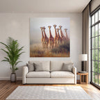 Giraffen Im Natur Mit Hintergrund Ansicht