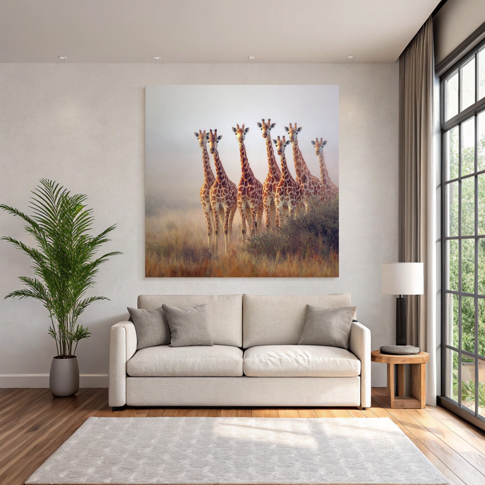 Giraffen Im Natur Mit Hintergrund Ansicht