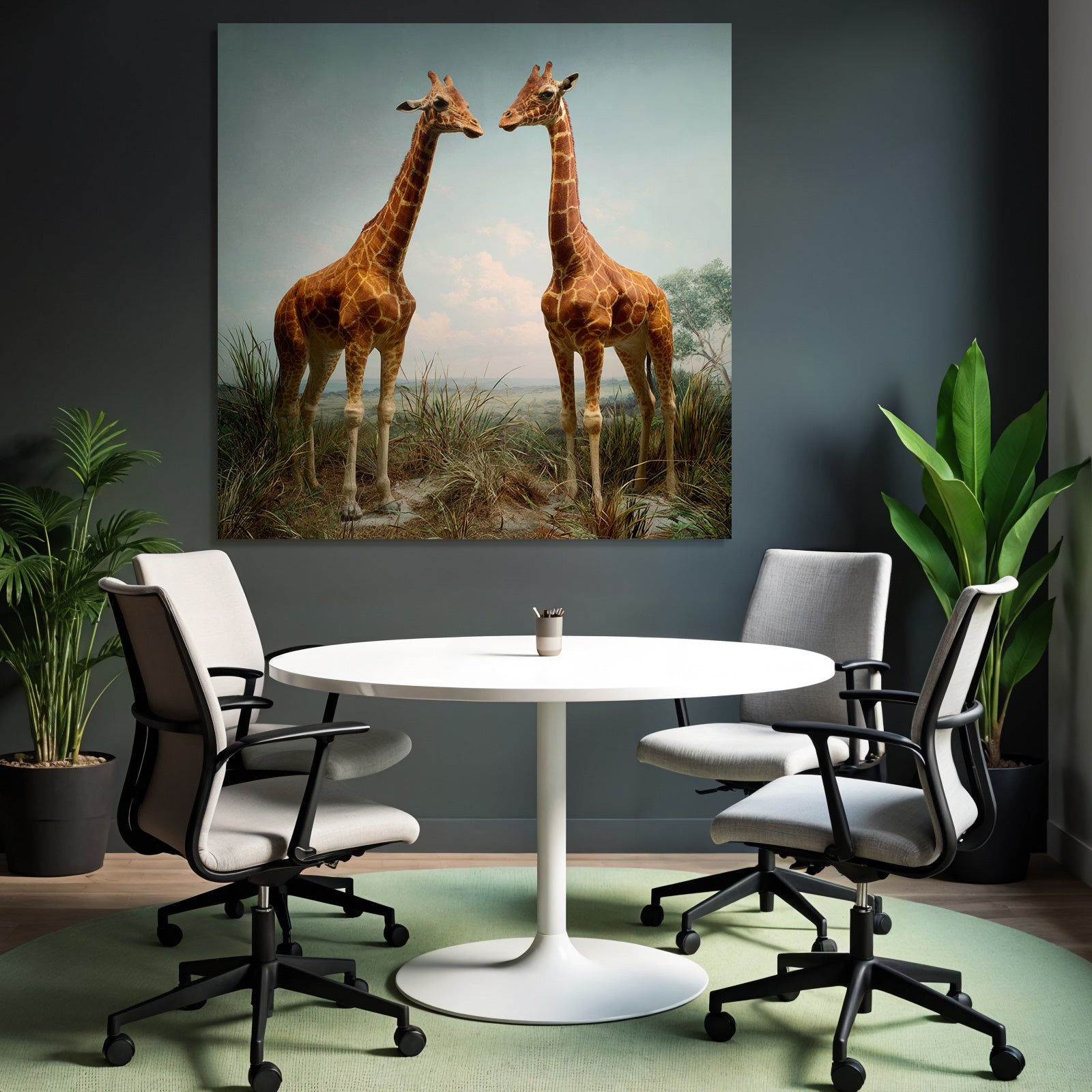 Giraffen Im Savannenlandschaft