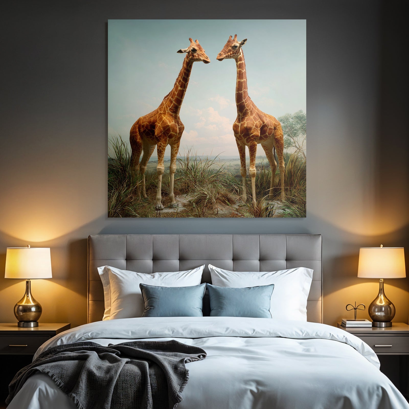 Giraffen Im Savannenlandschaft