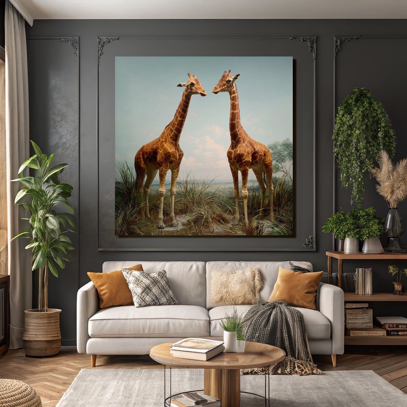 Giraffen Im Savannenlandschaft