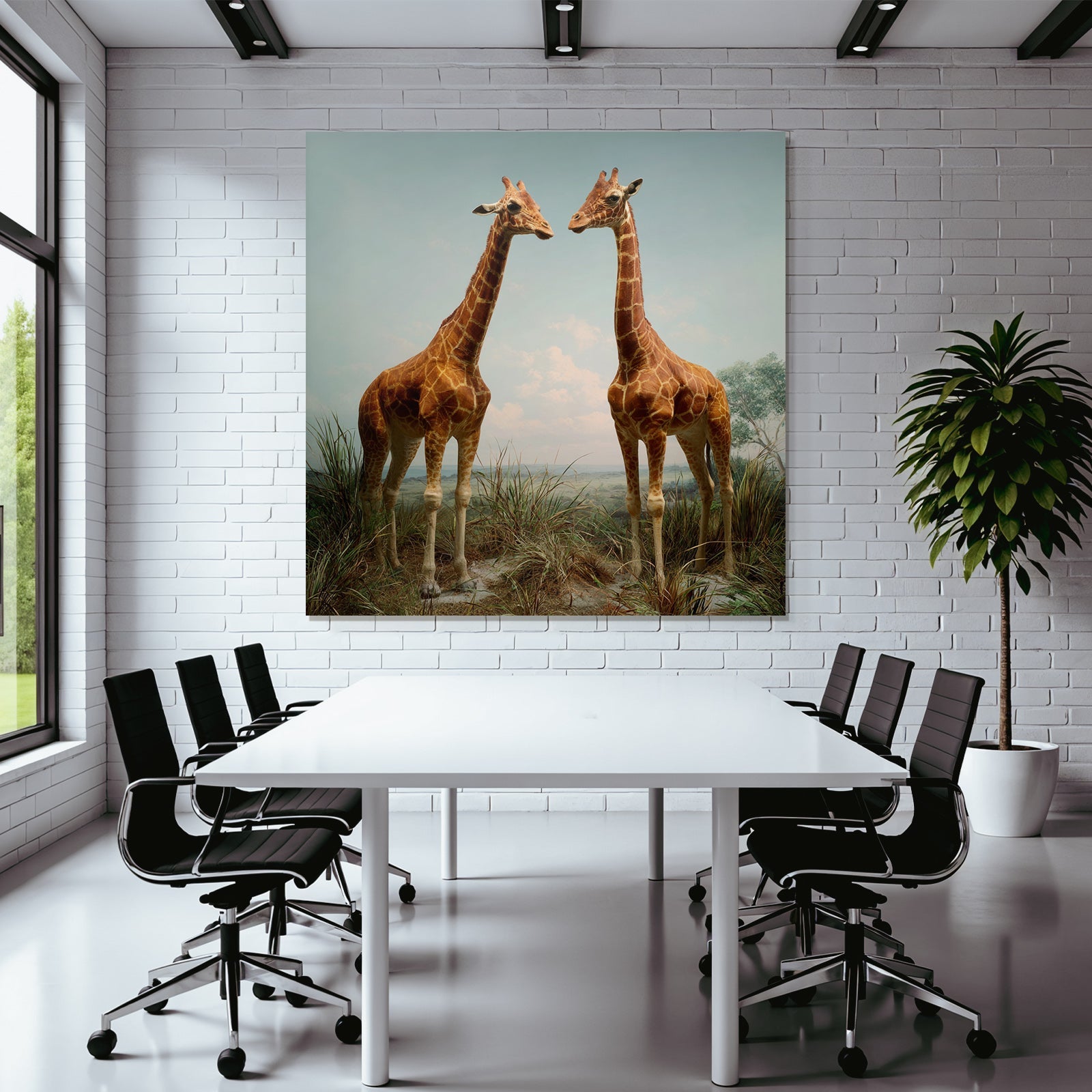Giraffen Im Savannenlandschaft