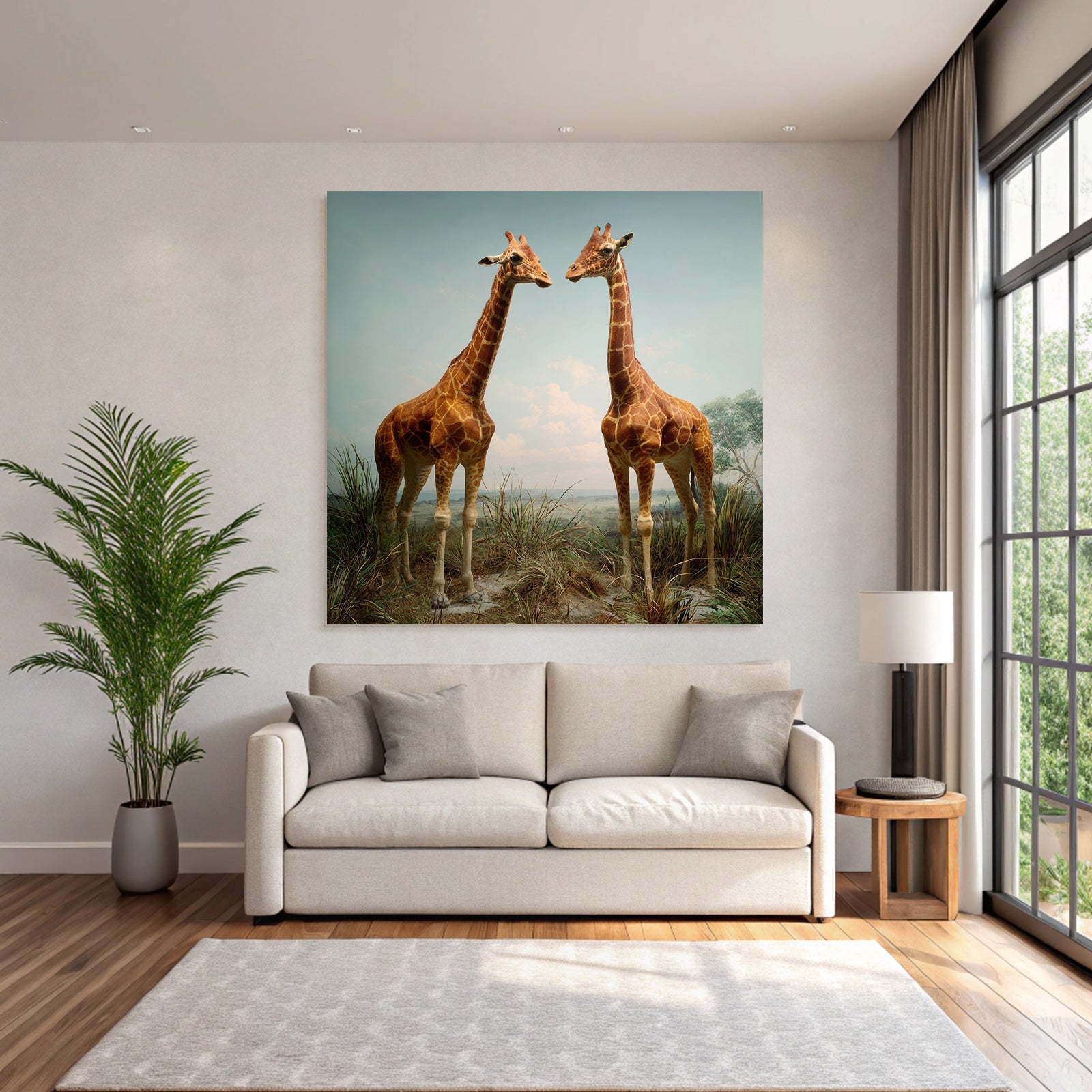 Giraffen Im Savannenlandschaft